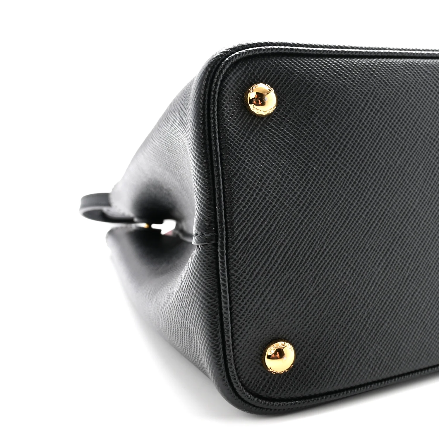Saffiano Cuir Medium Double Bag Black Fuoco
