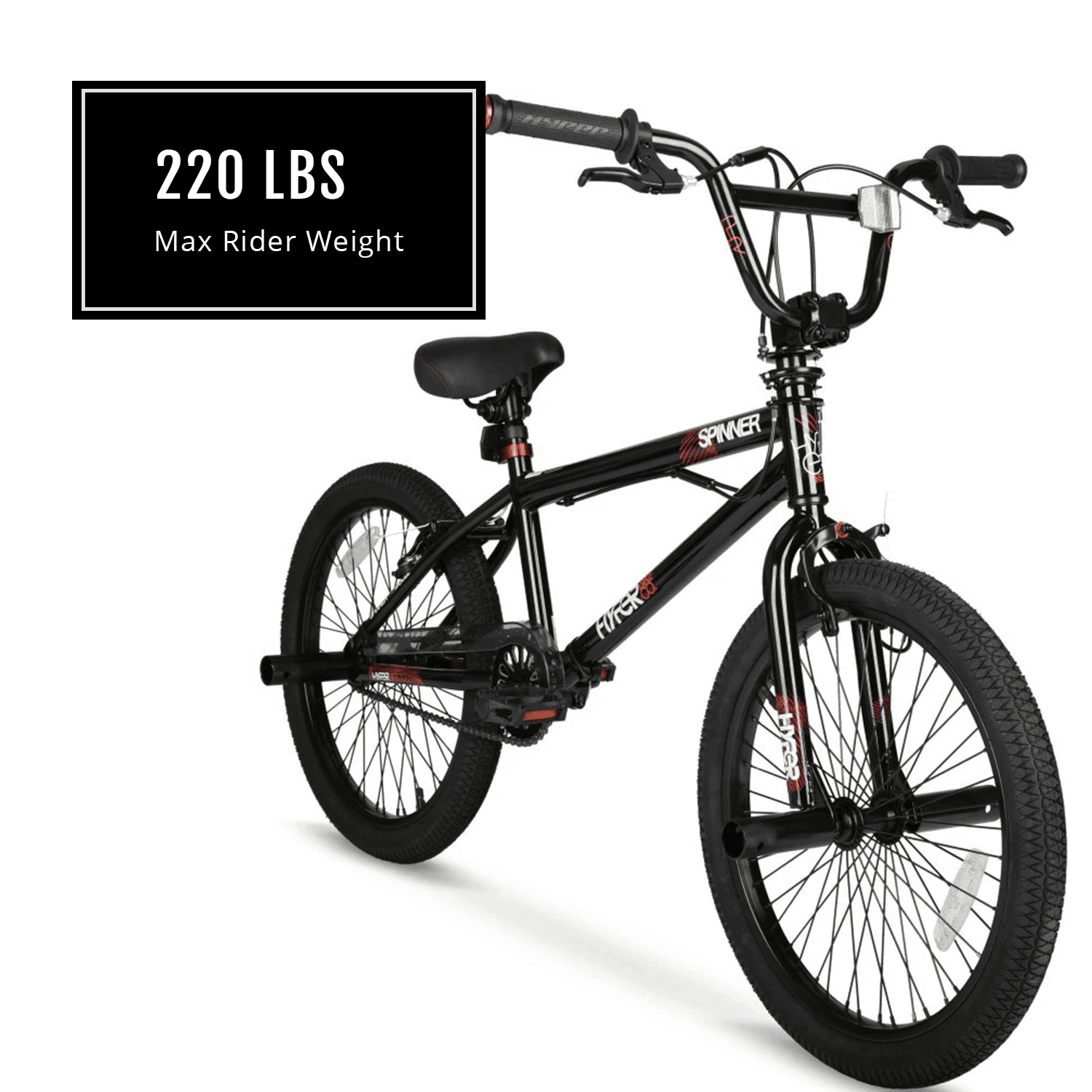 Bicycle 20 In. Boys Spinner BMX Bike. Kids. Black