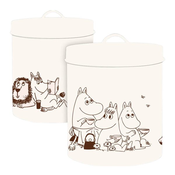 Moomin for Pets metallbokser 2 stk 19+21 cm beige