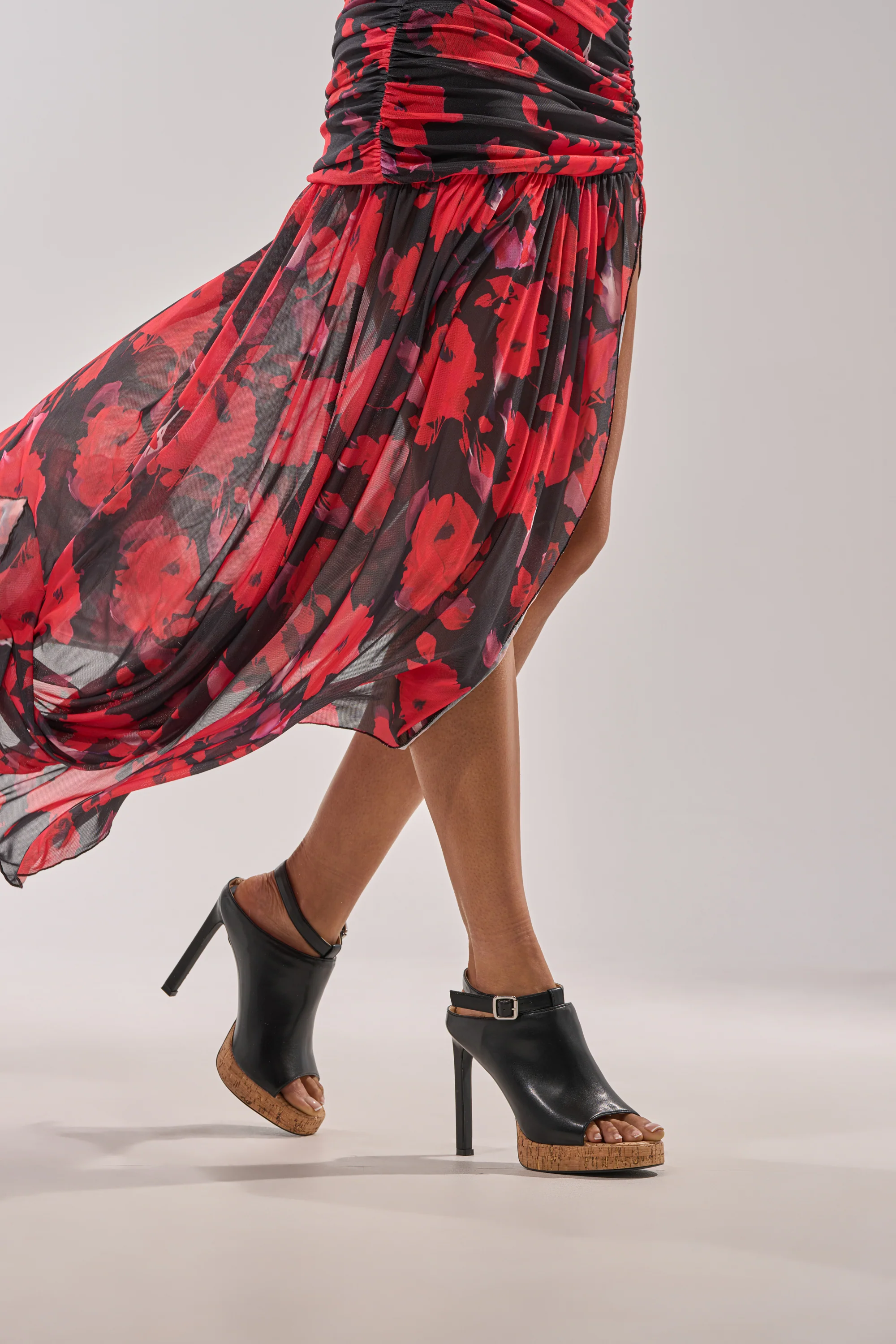 AZALEA WANG MAELIE BLACK AND CORK STILETTO SANDAL - Akira Store