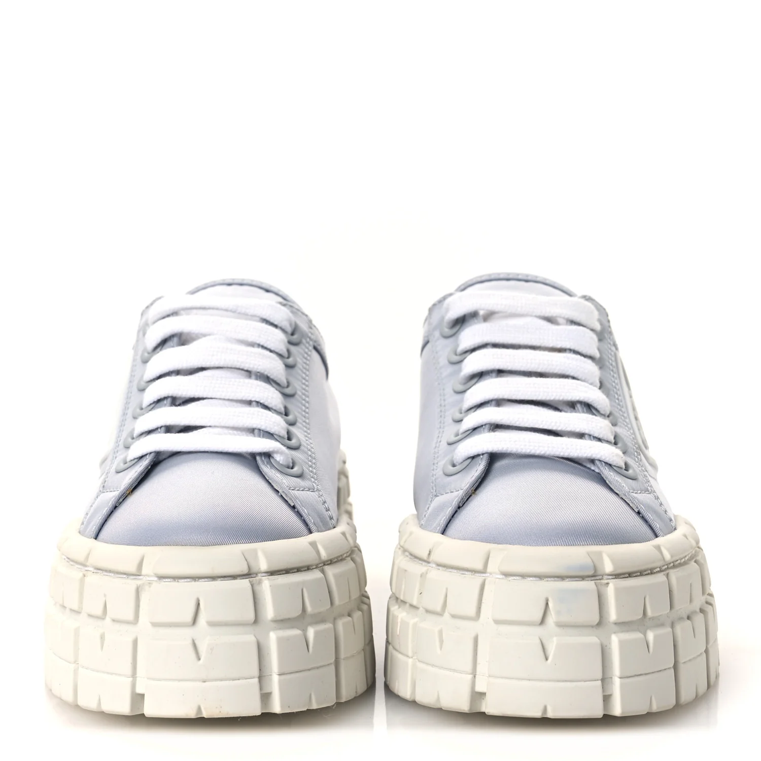 Re-Nylon Gabardine Triangle Logo Double Wheel 50mm Sneakers 38 Cielo