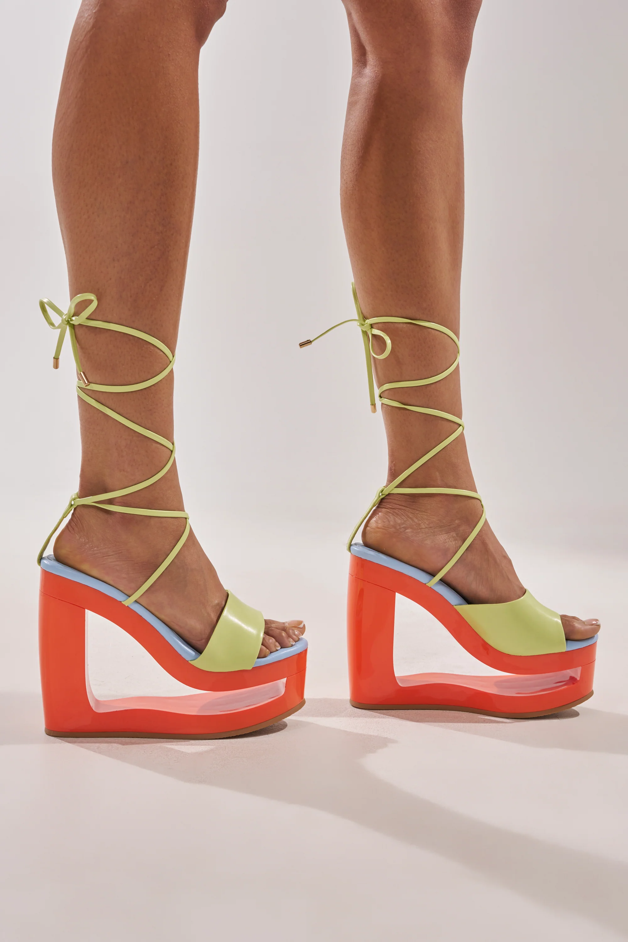 AZALEA WANG TAFFY MULTI NOVELTY WEDGE MULE SANDAL - Akira Store