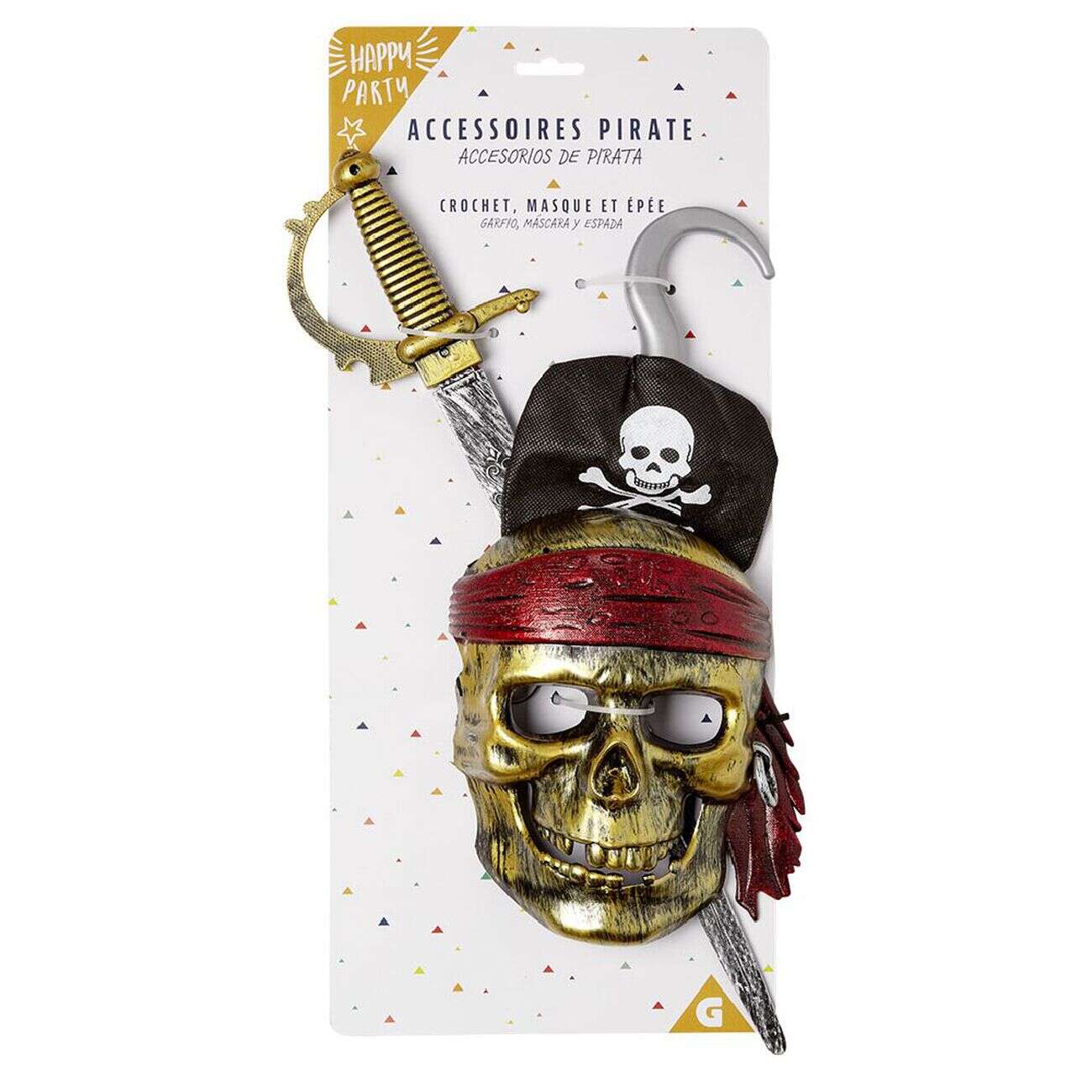 Masque de pirate avec crochet et épée