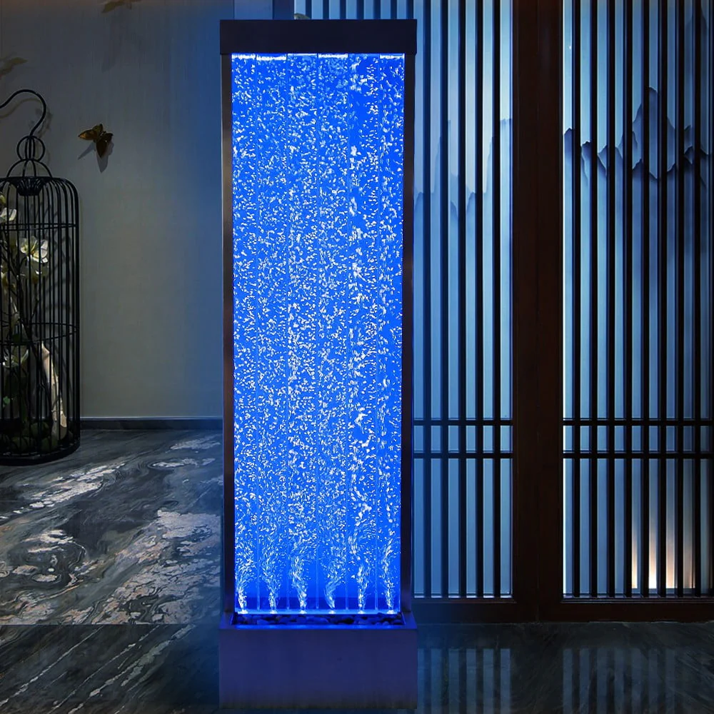 72'' Acrylic Bubble Fountain, Standing Bubble Panel, Color Lights/Remote Ctrl Image 3