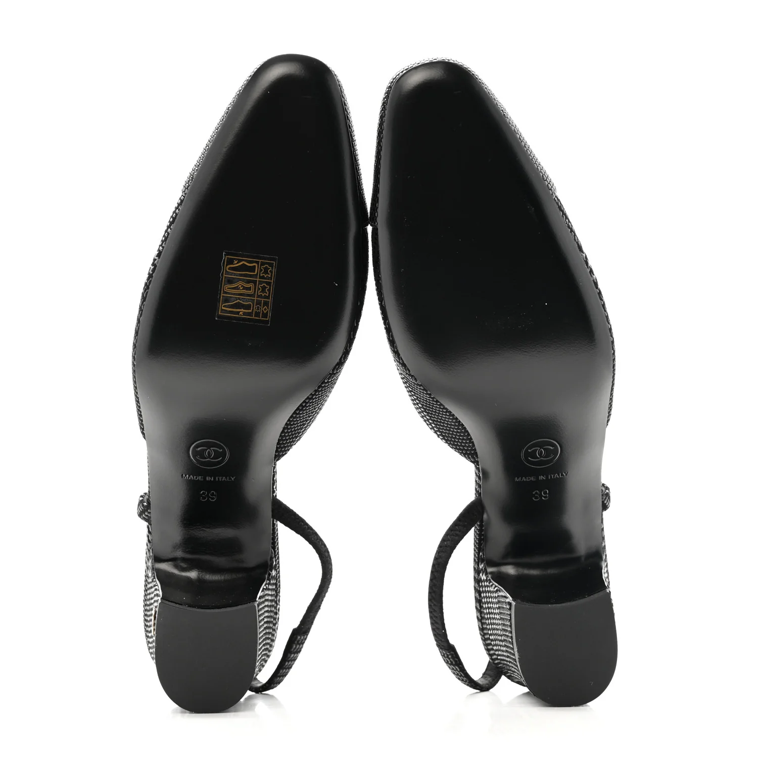 Suede Kidskin Cap Toe CC Slingback Pumps 39 Black