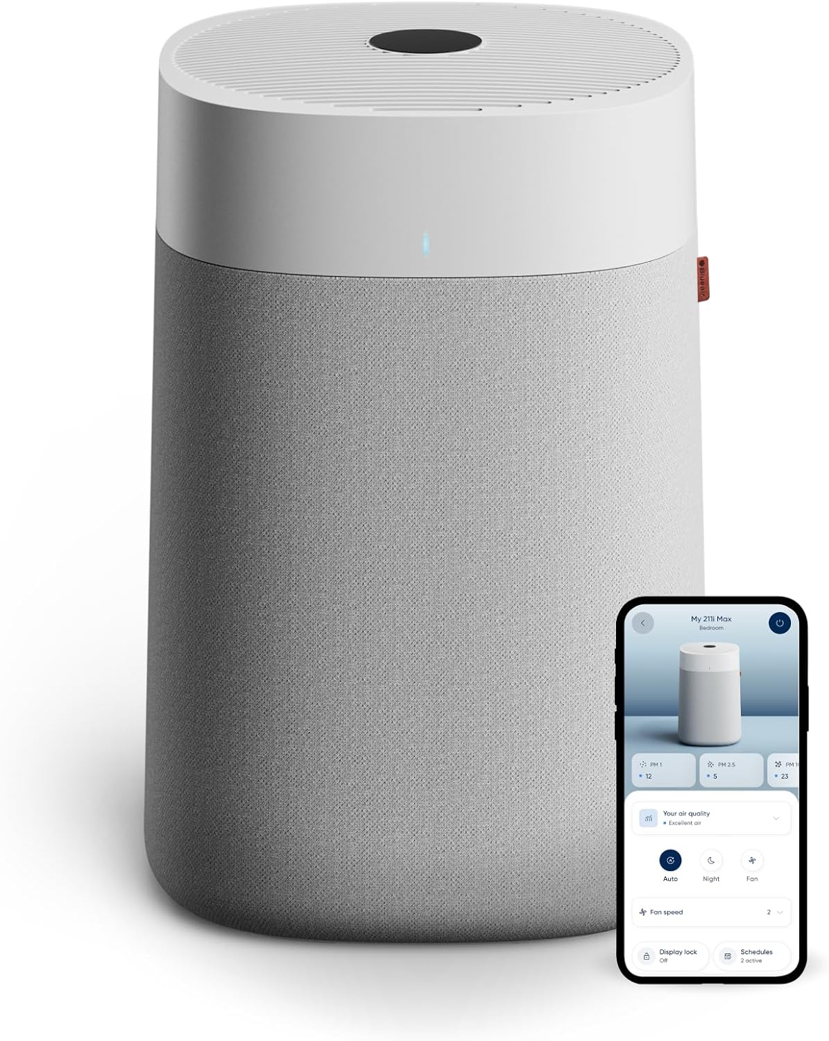 Purificateur d'air BLUEAIR pour grandes pièces, purifie 283 m² en une heure, purificateur d'air intelligent HEPASilent pour la maison, les animaux domestiques, les allergies, les virus, la poussière, les moisissures et la fumée - Blue Pure 211i Max