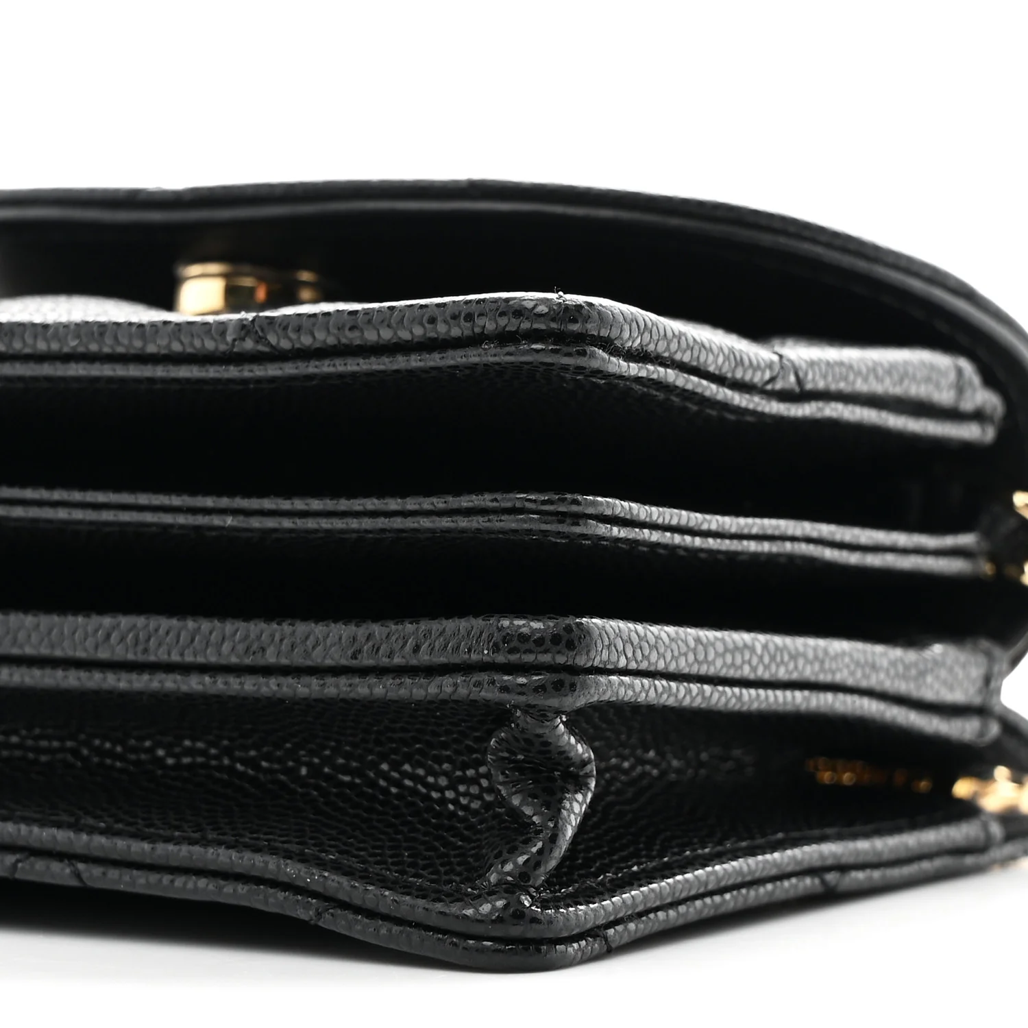 Caviar Quilted Clutch With Chain Black