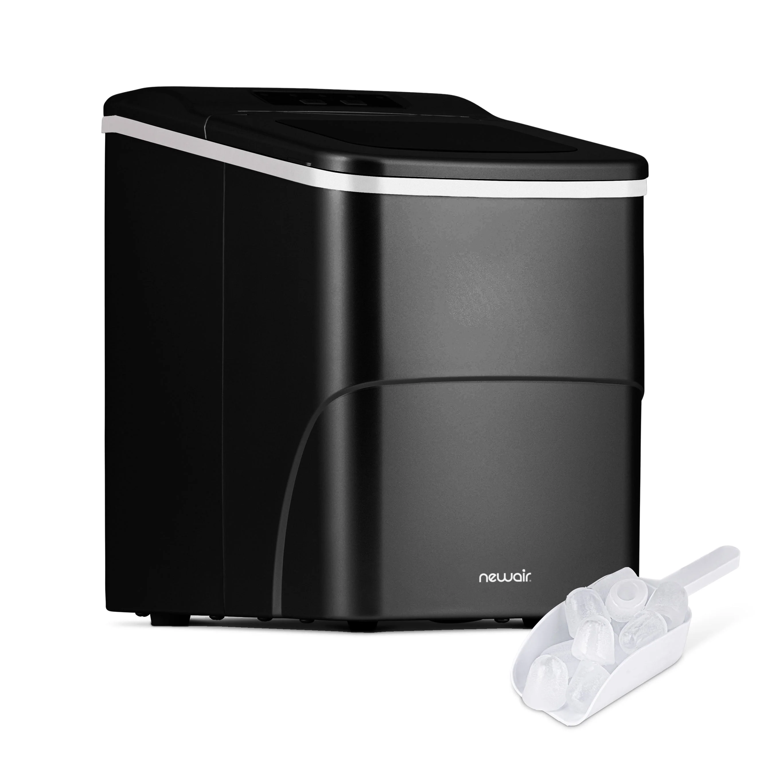 Newair Countertop Bullet Ice Maker in Matte Black or Metallic Silver, 26 lbs/Day