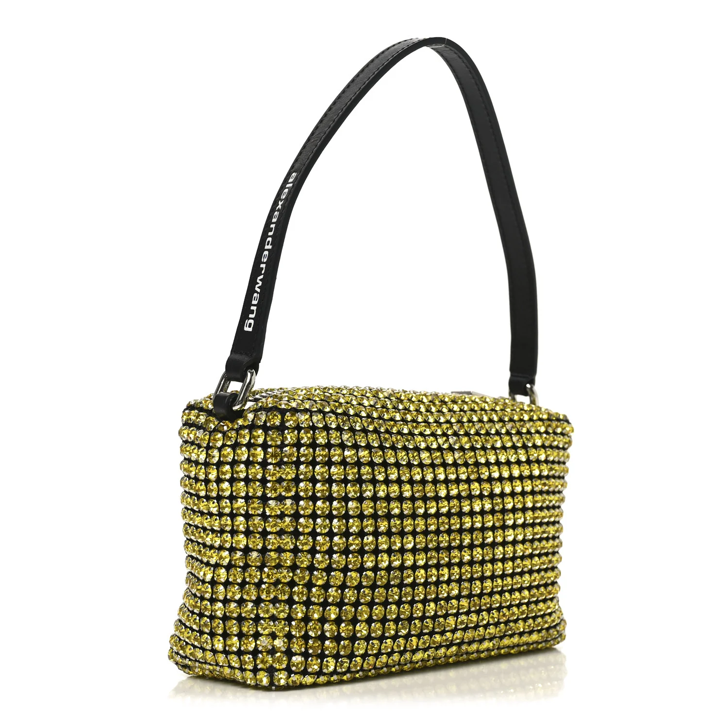 Mesh Crystal Rhinestone Mini Heiress Pouch Porcelain