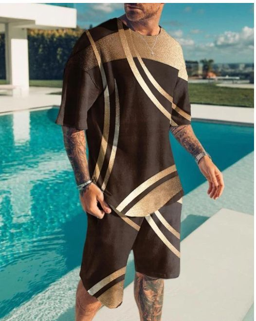 Short pour homme Suitmens marron à imprimé artistique