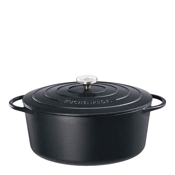 Provence støpejernsgryte oval 40 cm 12,5L svart