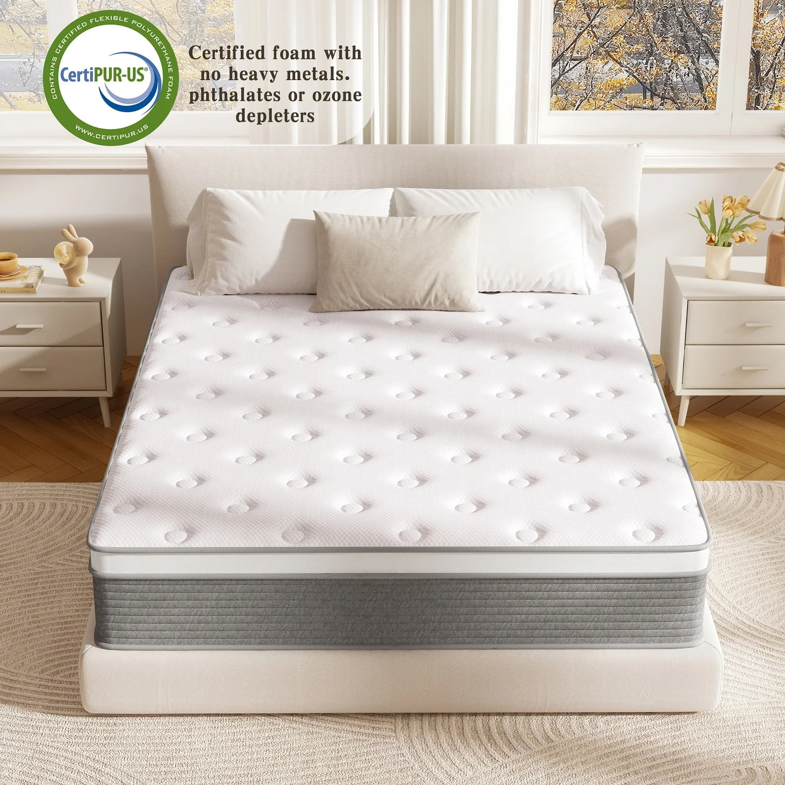 CIUANCE Twin Mattress, 12 in Memory Foam Mattress in a Box, Memory Foam Euro Top Hybrid Cooling Sleep Fiberglass Free