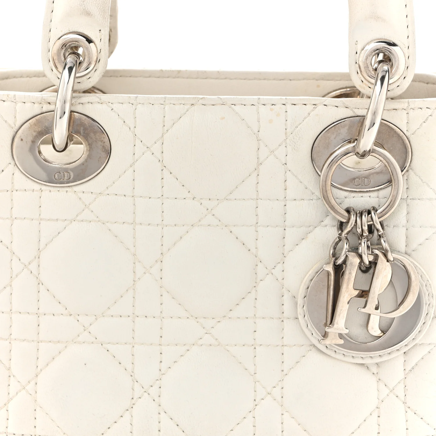 Lambskin Cannage Mini Lady Dior White