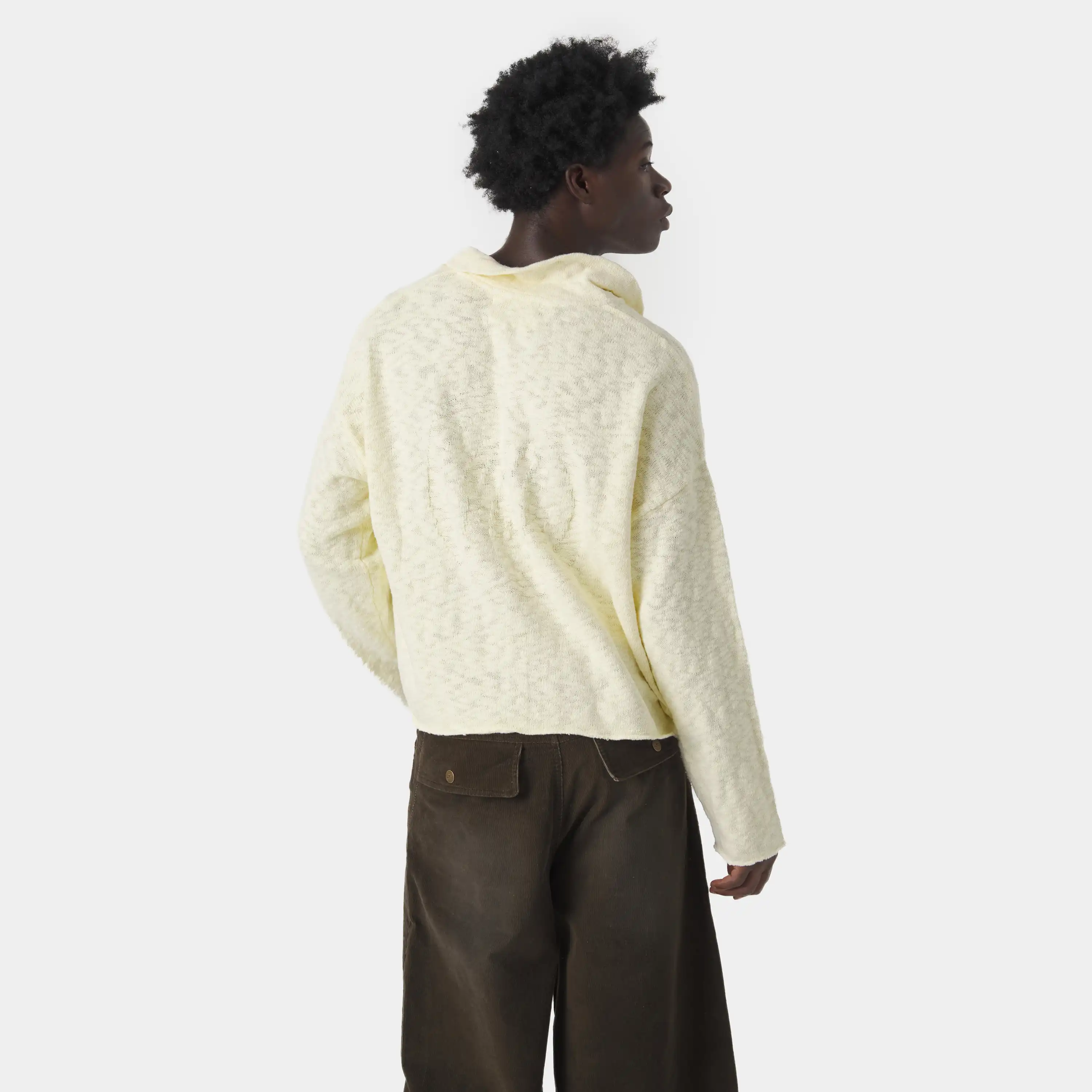 Kiff Off Sand Distressed Knit Polo