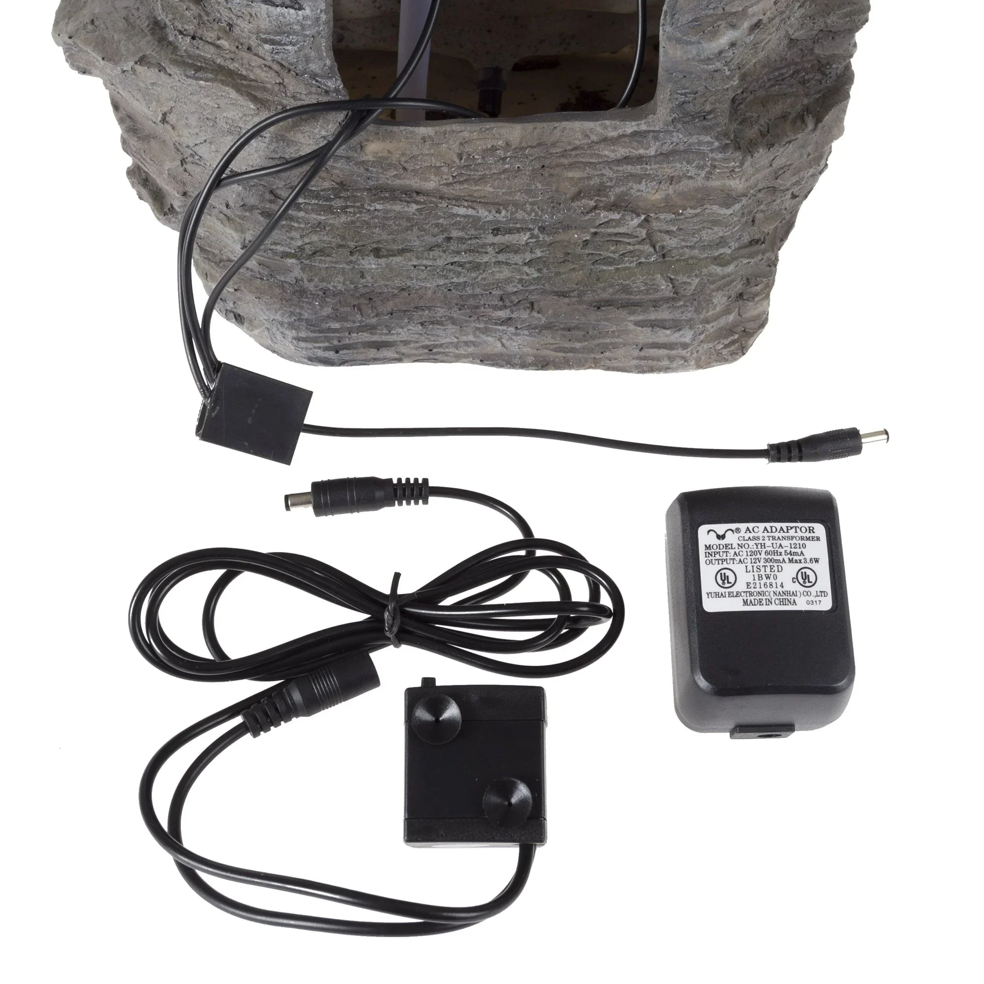 Pure Garden Tabletop Waterfall Fountain, Gray