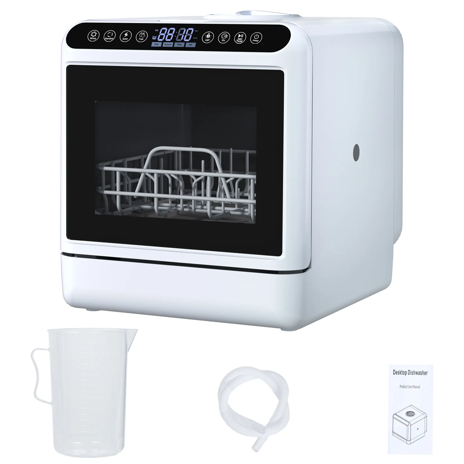 Portable Countertop Dishwashers, Compact Dishwashers with 5 L Built-in Water Tank Inlet Hose, 6 Programs, Air-Dry Function Dishwash for Small Apartments(US Plug) - Image 2