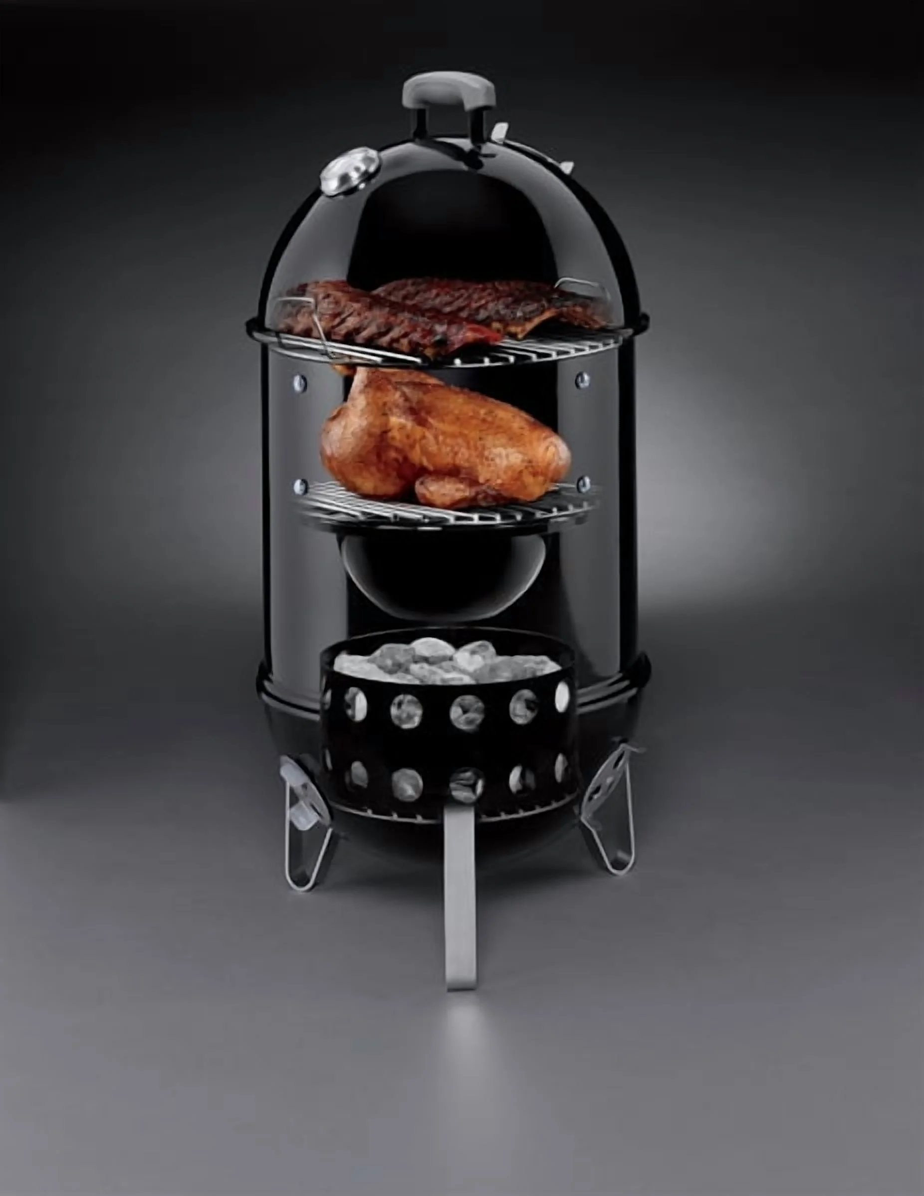 Weber Smokey Mountain Cooker Charcoal Smoker with 14 - Inch