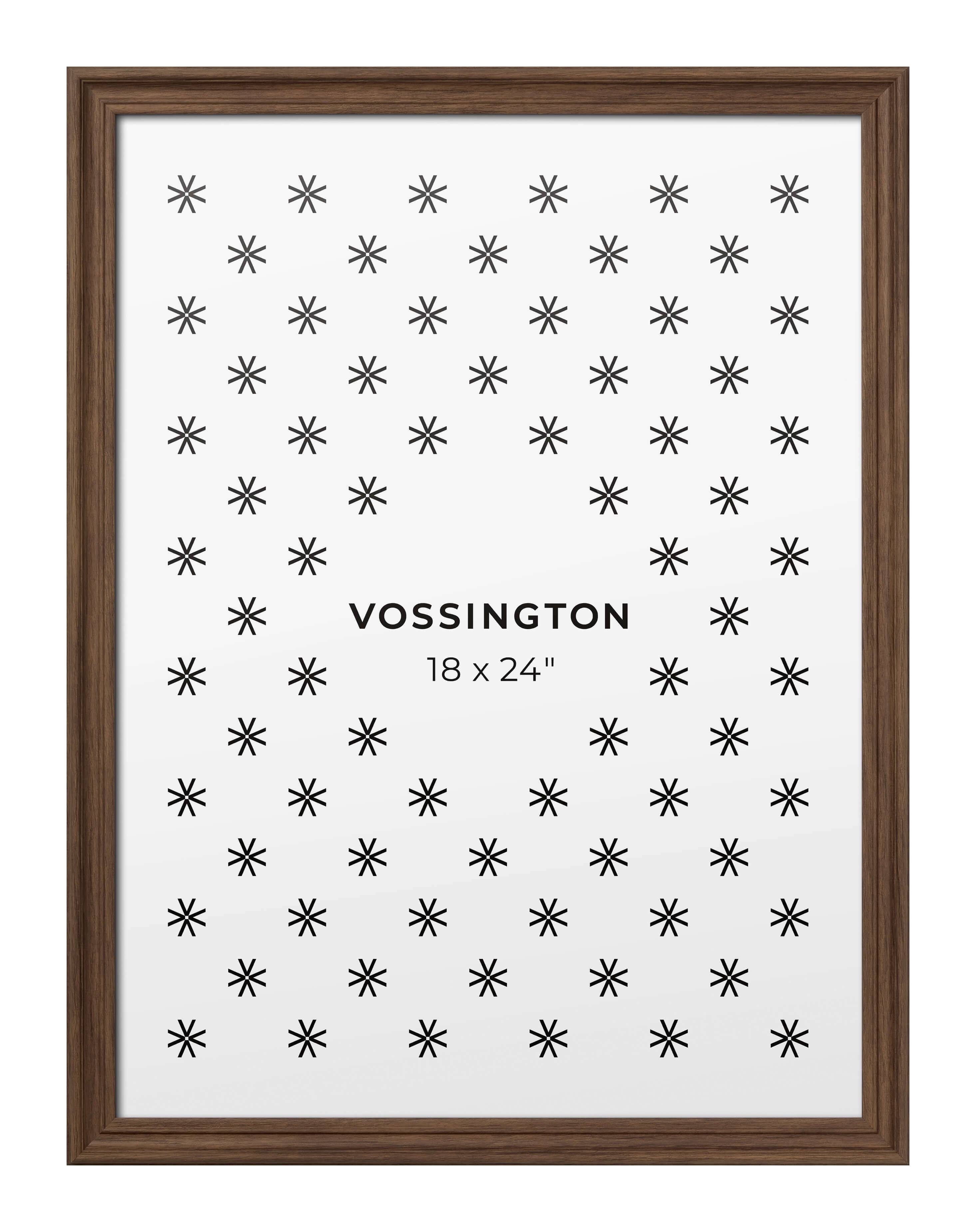 Vossington Decorative 18x24 Walnut Frame - Ornate, Dark Wood Picture Frame for Wall - Fits 1 Photo, Poster, or Art Print - 18 x 24 - Brown, Baroque