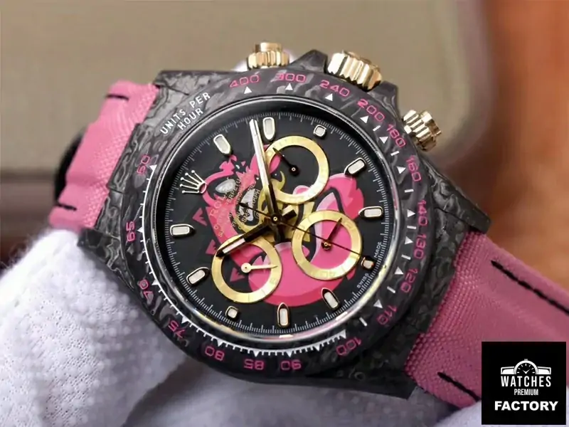 Rolex Daytona Cosmos Chronograph Carbon Fiber Edition Pink Exploded Dragon Dial