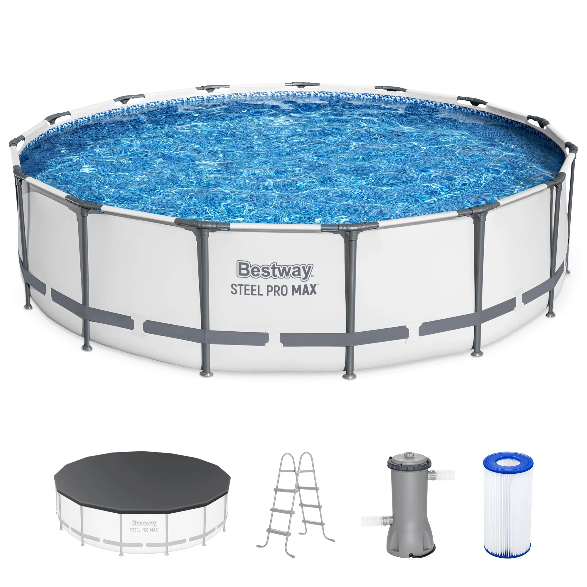 Open Box Steel Pro Max 15'x42" Frame Above Ground Pool Set