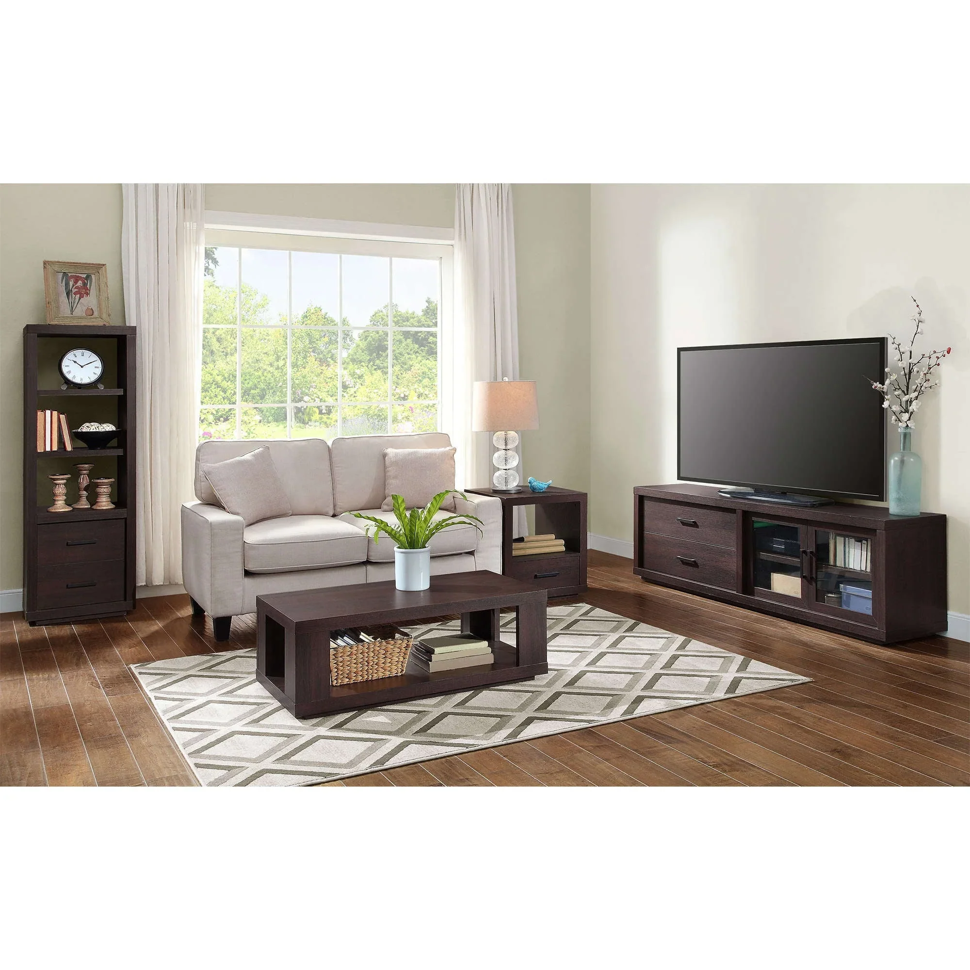 Better Homes & Gardens Steele End Table With Drawer, Espresso Finish