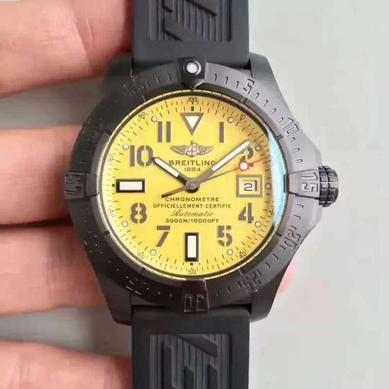 Breitling Avenger II Seawolf A1733110 / BC30 / 152S / A20SS.1 GF Factory Yellow Dial