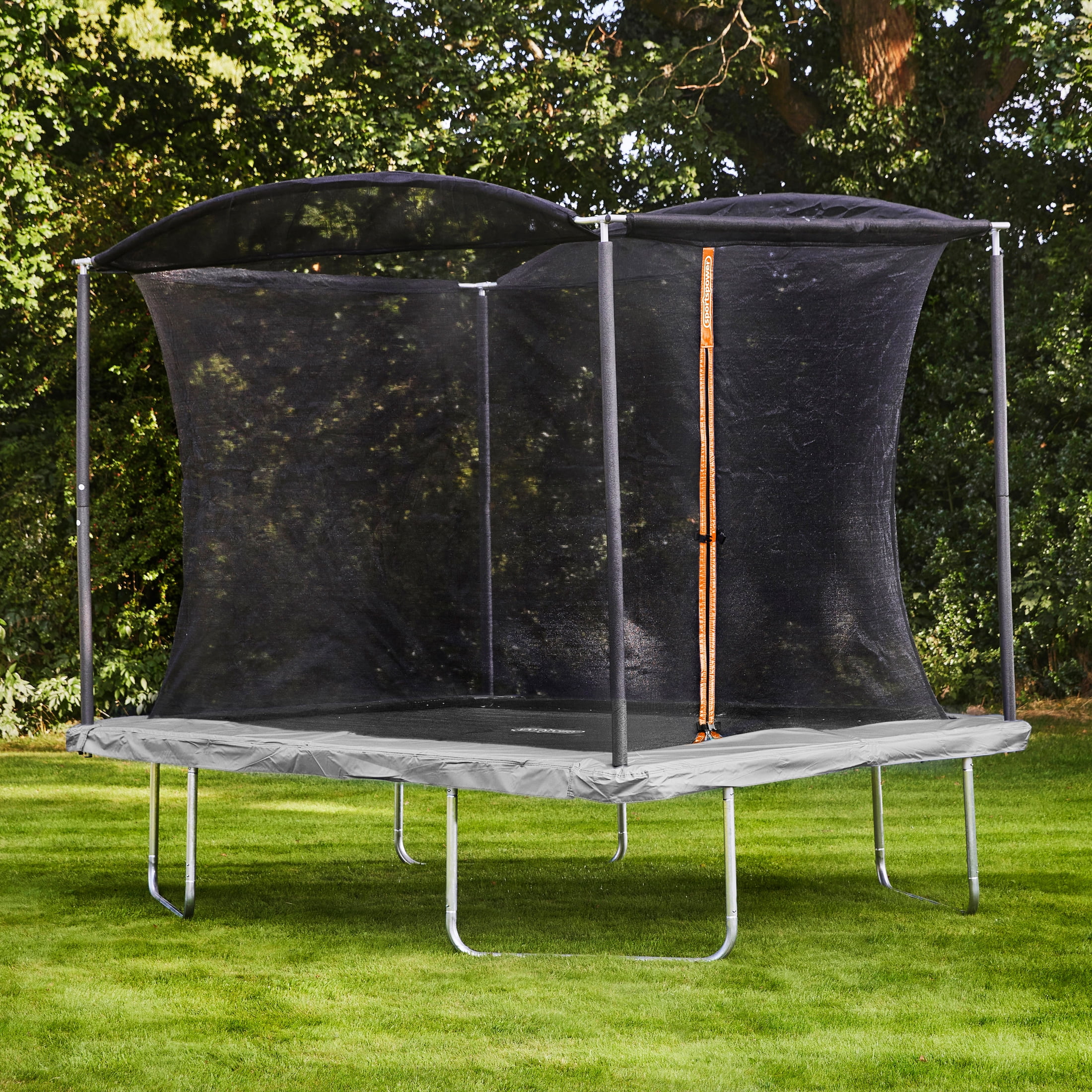 Bounce Pro 6x8’ Rectangular Trampoline for Kids 6+ with Safety-Enclosure in Gray and Orange - Image 3
