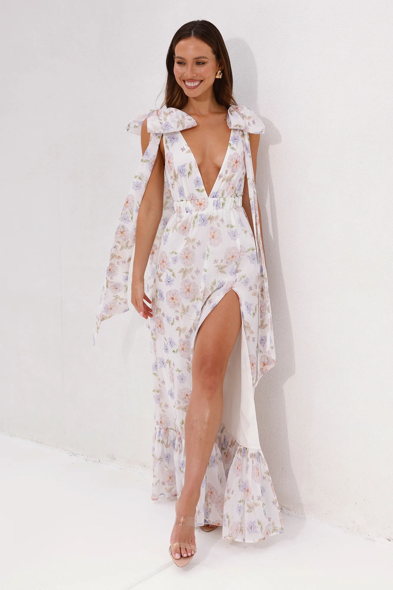 HELLO MOLLY Beauty Of Springtime Maxi Dress Lavender