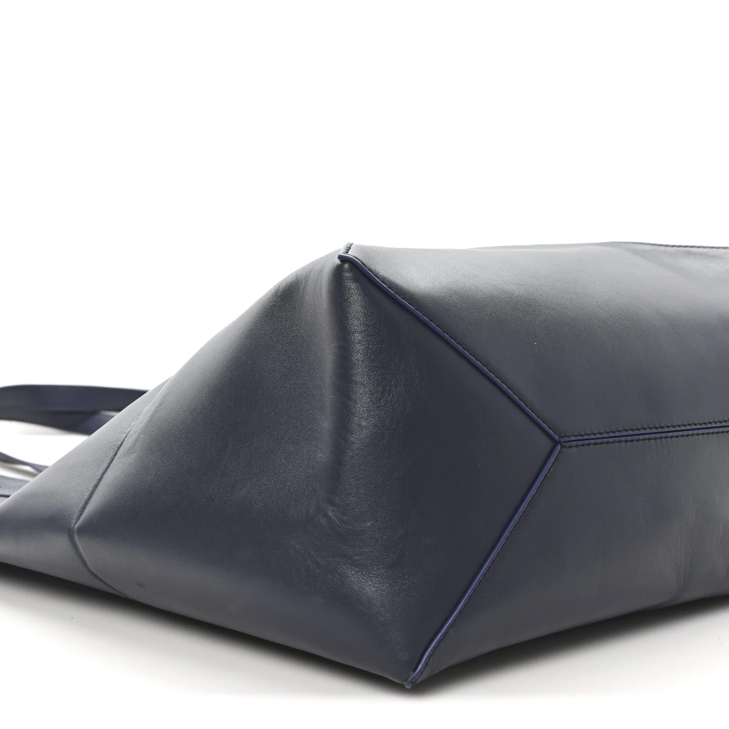 Shiny Calfskin Large Puzzle Fold Tote Abyss Blue