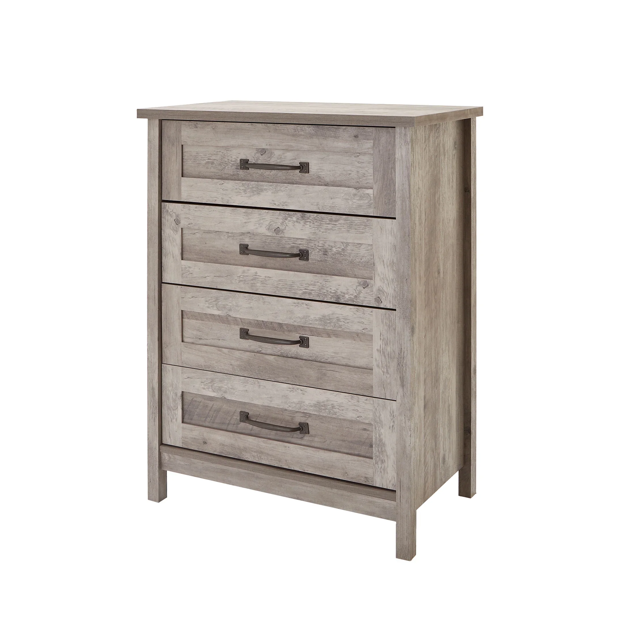 Better Homes & Gardens Modern Farmhouse 4-Drawer Dresser, Rustic White Finish