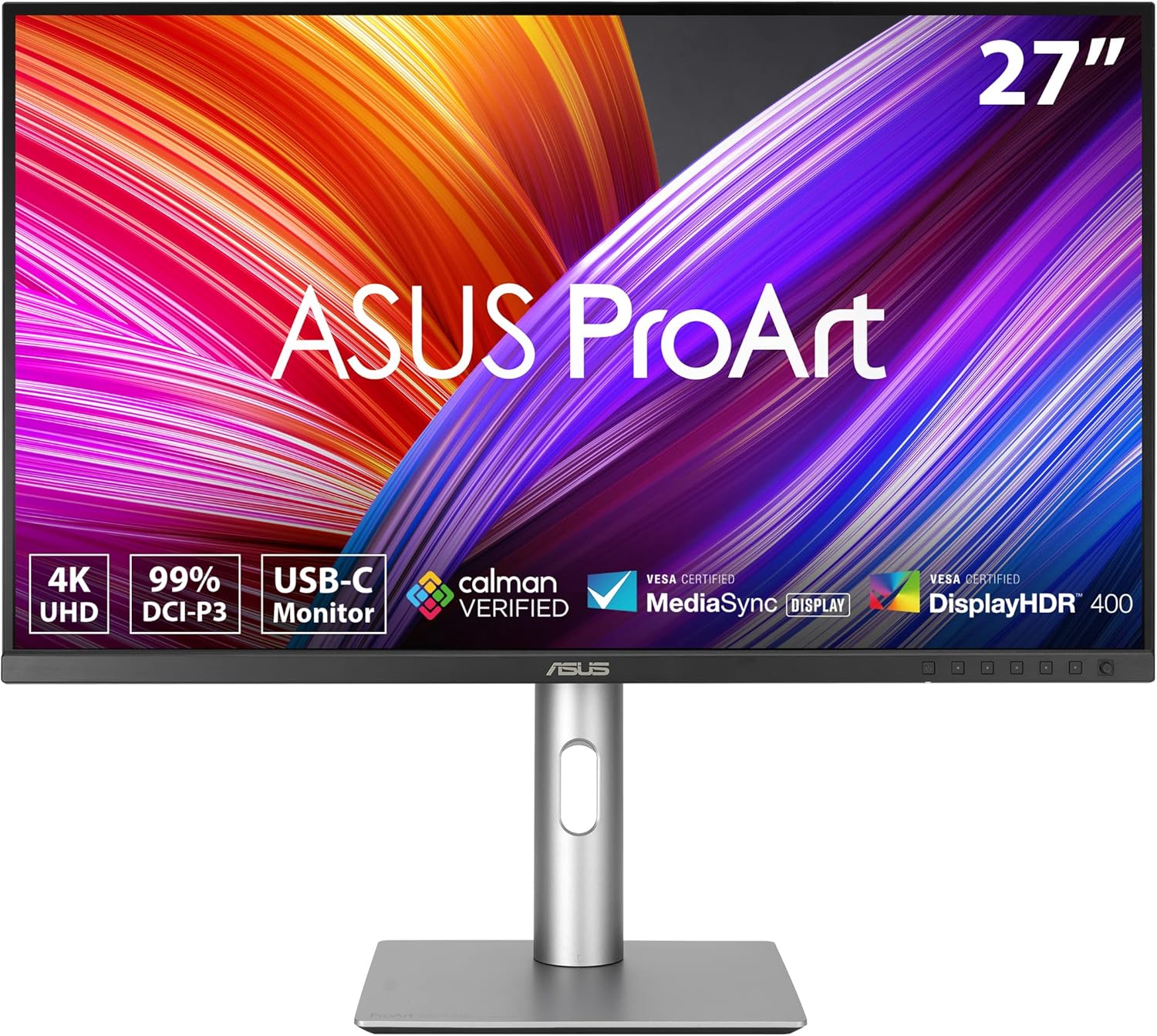 ASUS ProArt Display 27” 4K HDR Professional Monitor (PA279CRV) - IPS  UHD (3840 x 2160)  99% DCI-P3/Adobe RGB  ΔE < 2  Calman Verified  USB-C PD 96W  DisplayPort  Daisy-Chain  Ergonomic  3yr Warranty