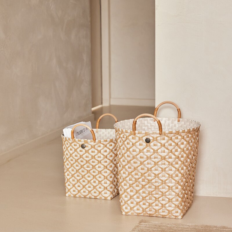 Ivy & Rose medium kurv m/håndtak 30x27 cm champagne