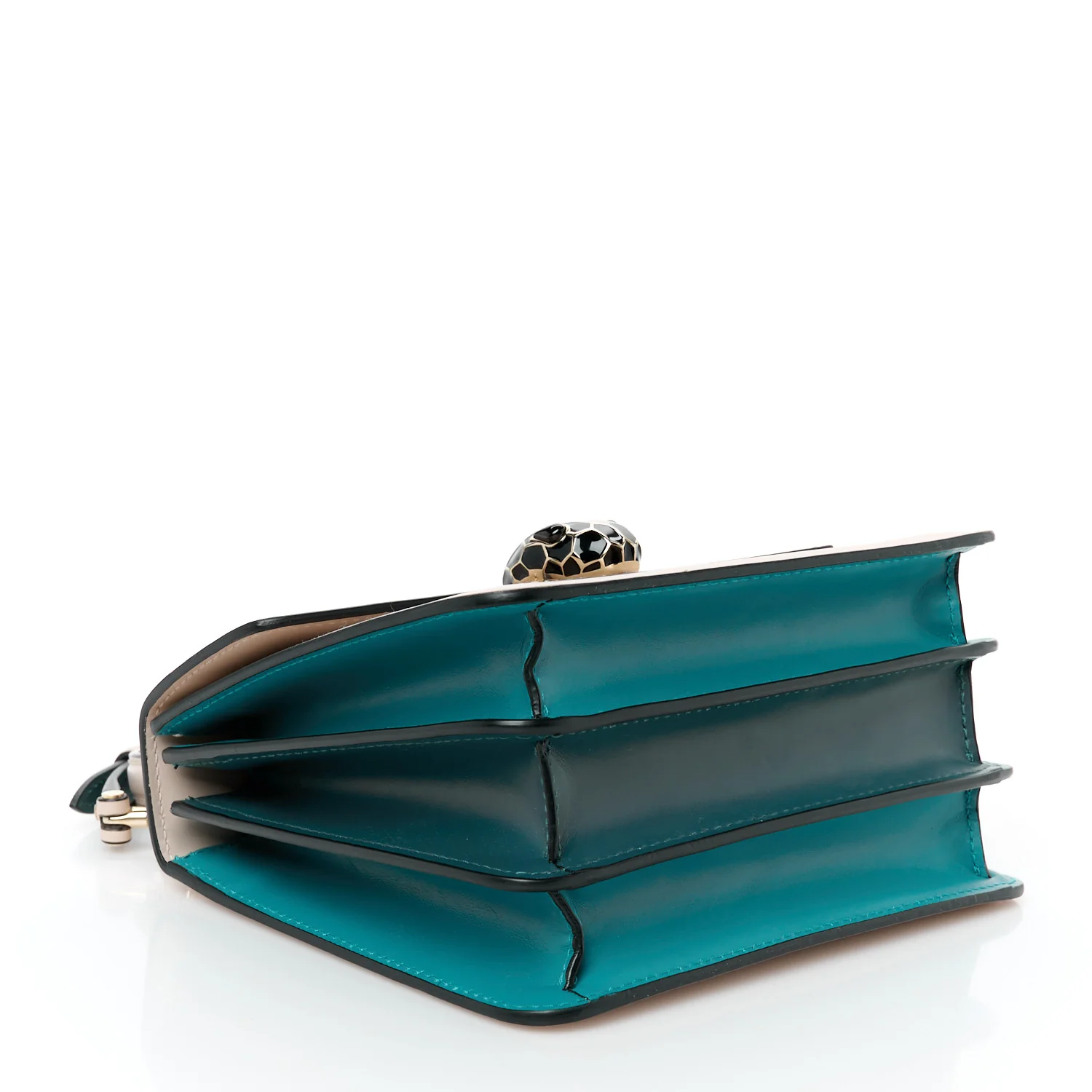 Calfskin Serpenti Forever Top Handle Beige Green