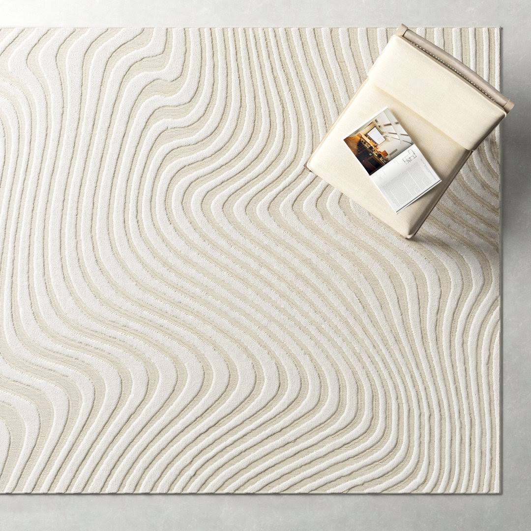 Ricki Light Beige/Cream Area Rug AllModern Rug Size: Rectangle 7'10