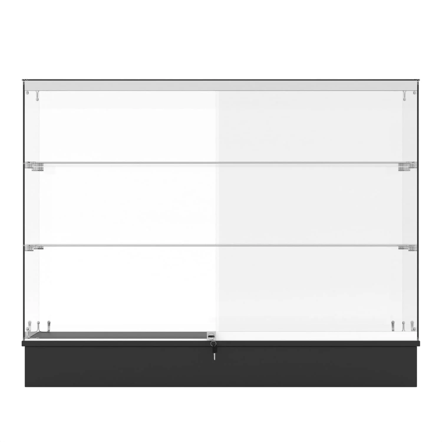 48" W x 18" D x 38" H - White Full Vision Retail Display Case, Tempered Glass Display Cabinet with Glass Shelves and Lock, Storage Cabinets for Retail and Collectible Display - Image 2