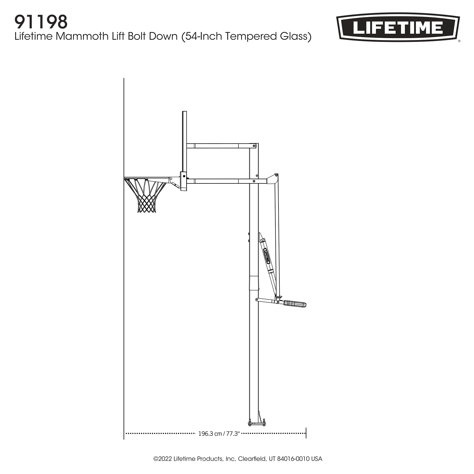 Lifetime Mammoth Lift Tempered Glass 54