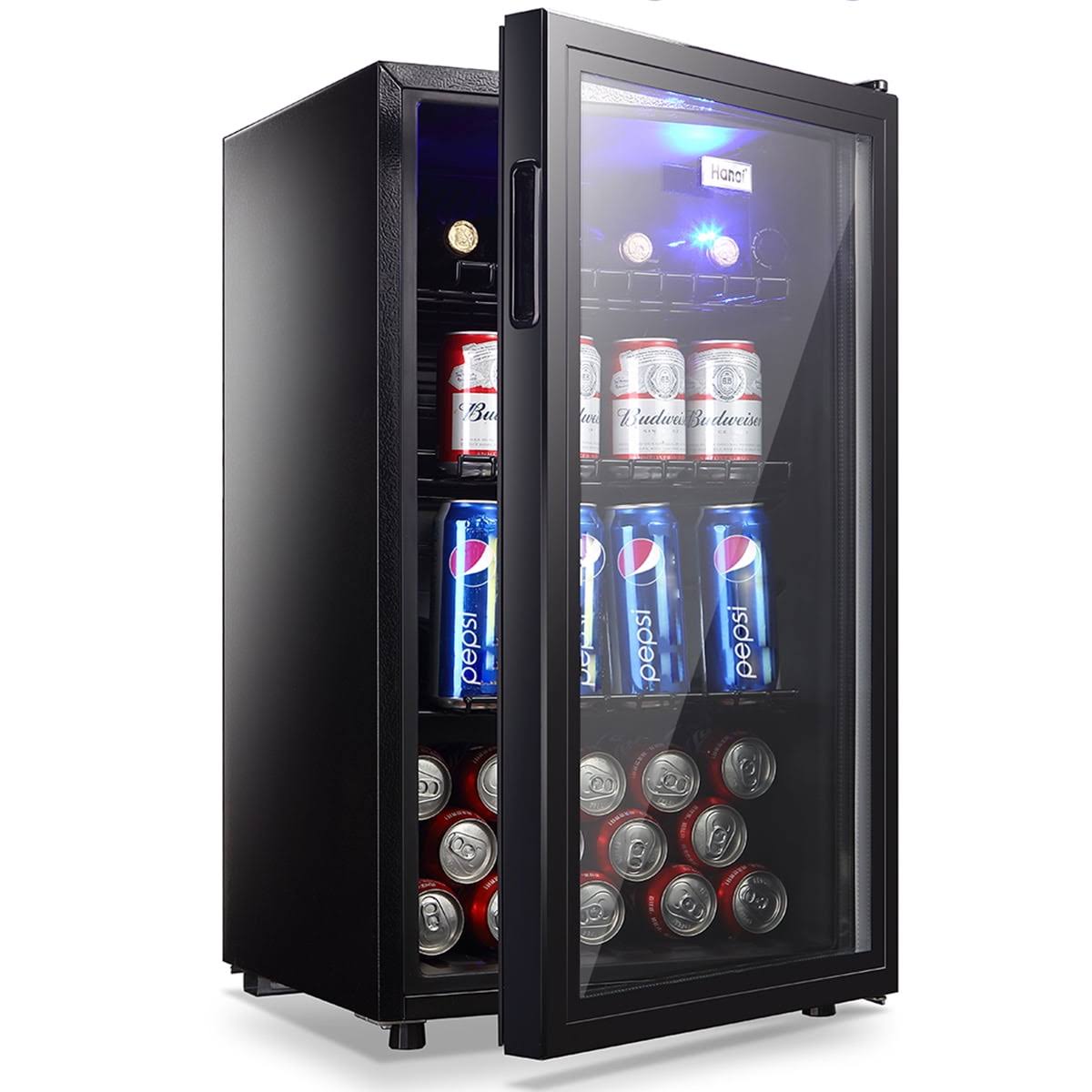 Wanai 120-Can Beverage Cooler and Refrigerator Small Mini Fridge for Home Office or Bar with Glass Door and Adjustable Removable ShelvesPerfect for