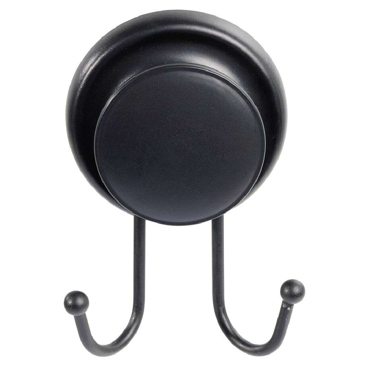 Crochet double à ventouse métal noir