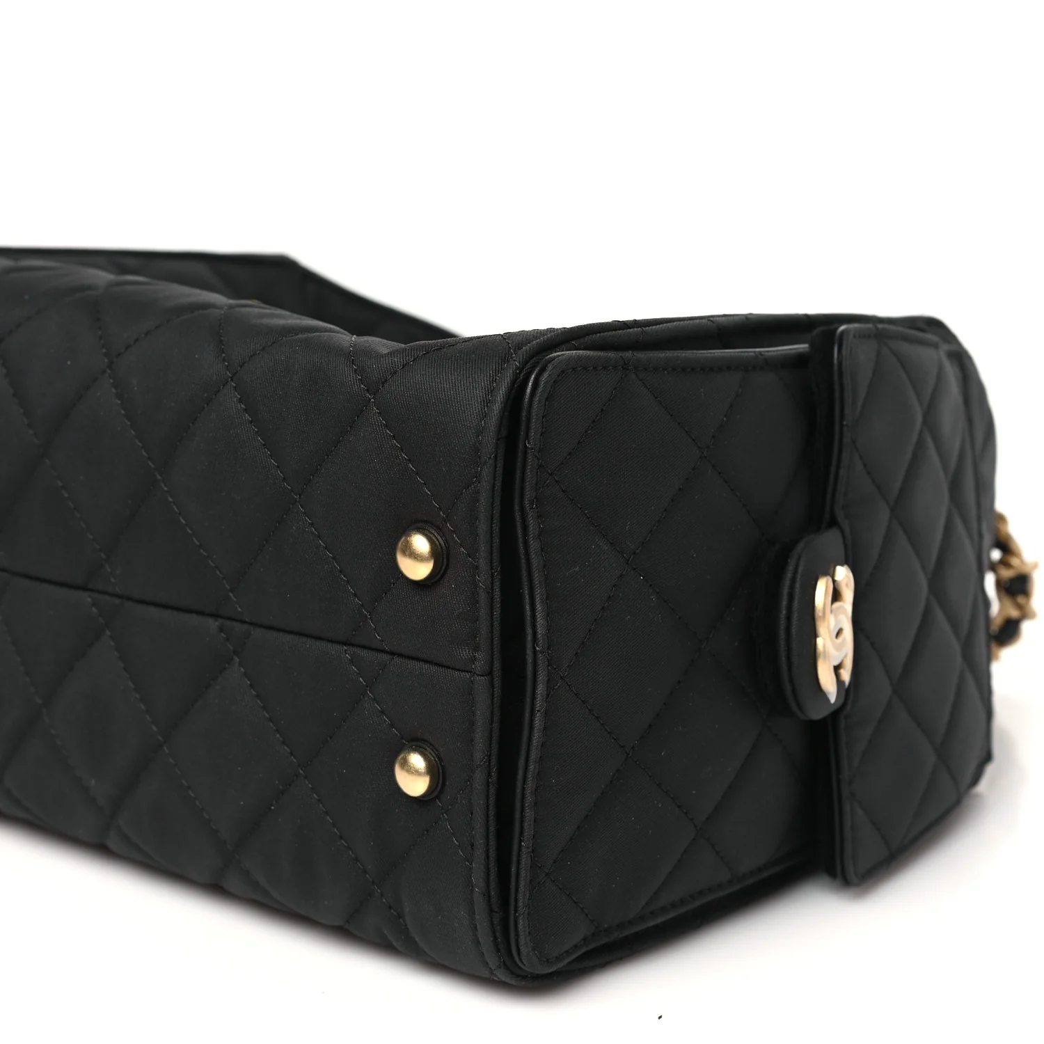 Canvas Quilted Small Chanel 25 Handbag Black