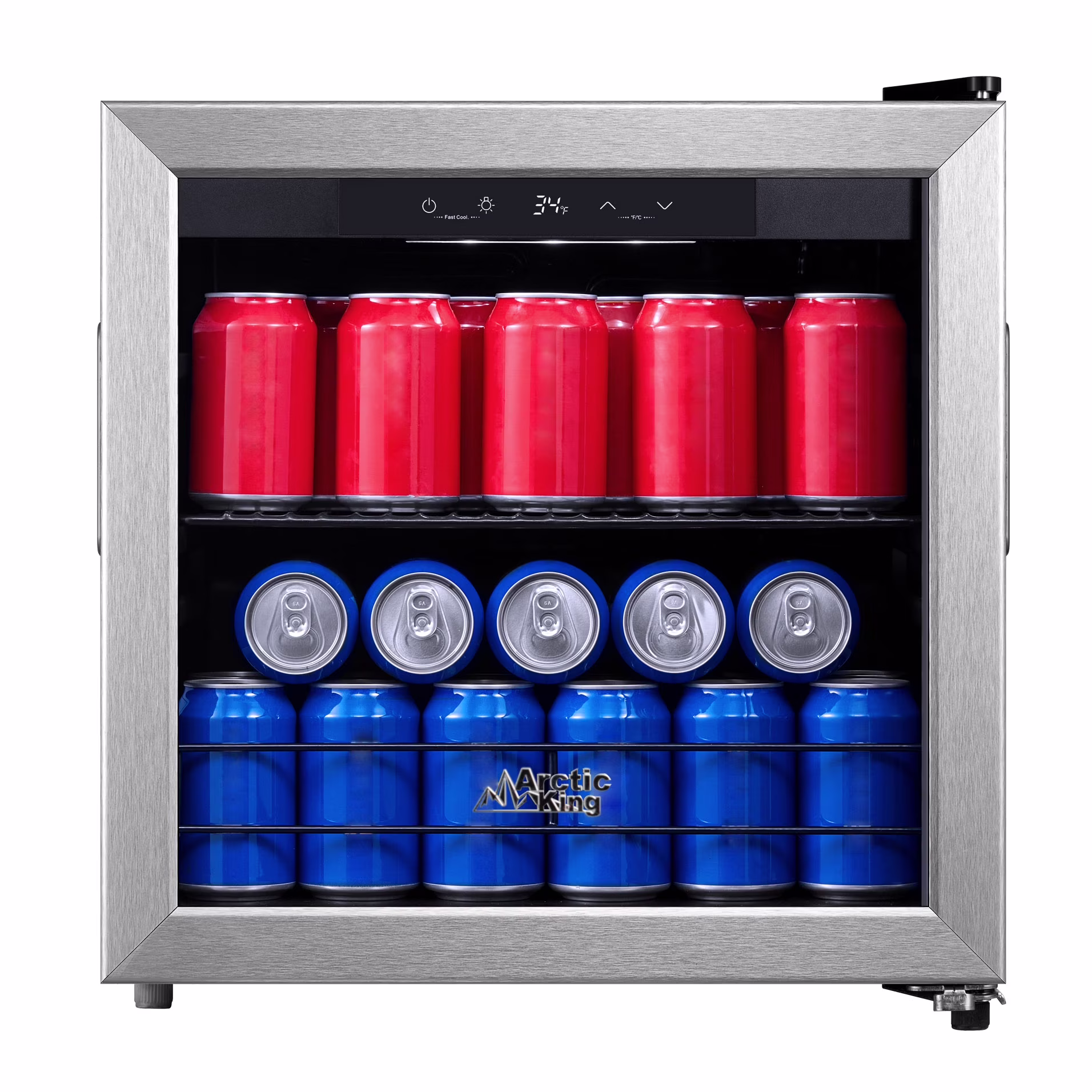Arctic King 48 - Can Stainless Steel Beverage Fridge & Cooler with Electrical Control, ARV48B1AST