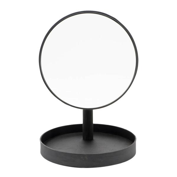 Look sminkespeil med fot 25 cm mørk eik