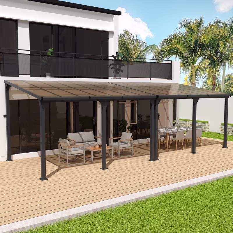 10 ft.��10 ft. Hardtop Outdoor Gazebo Pergola Aluminum Framed with Sloping Pitched Roof for Garden, Patio(10' x 10') - Image 5