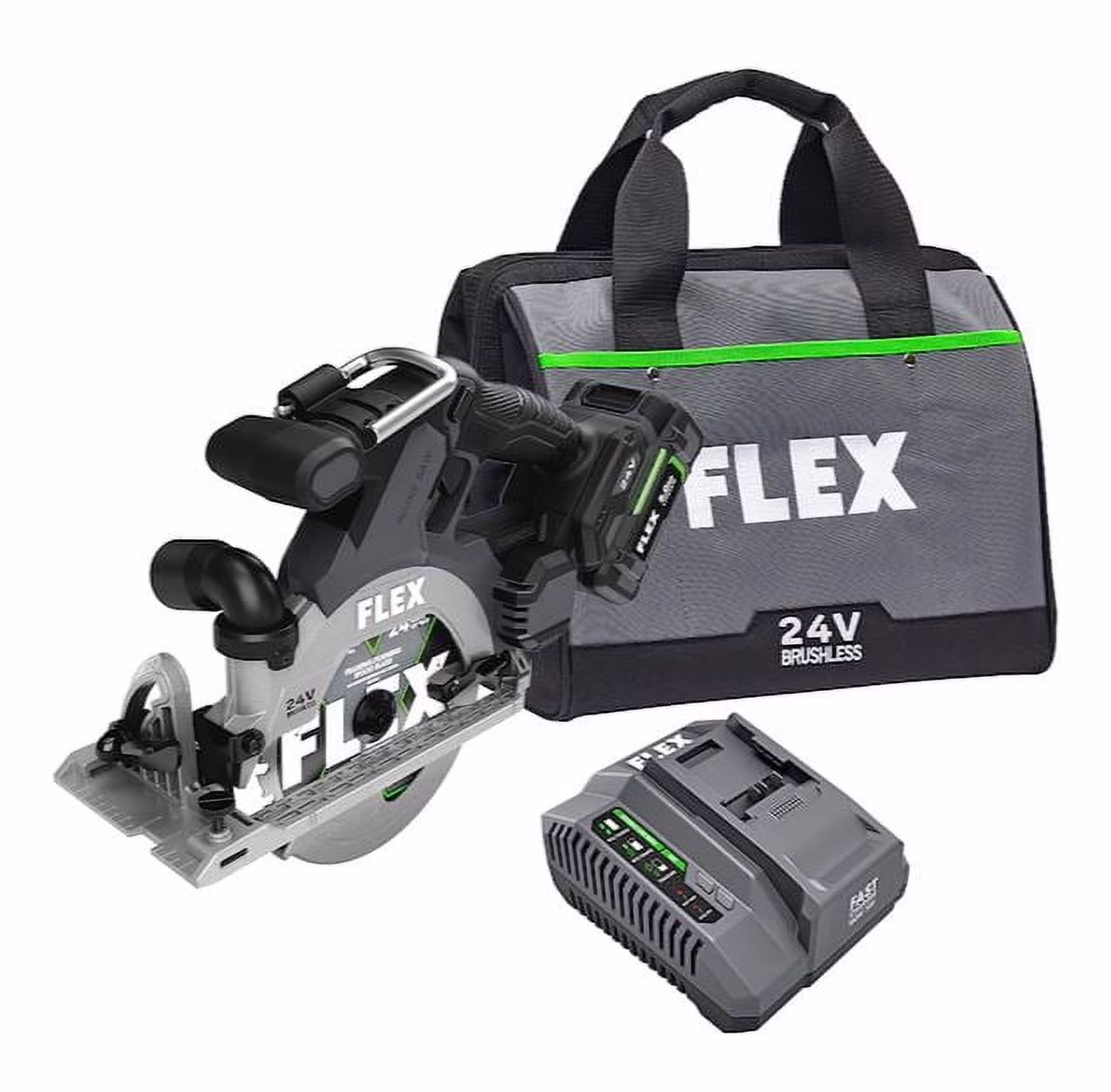 24-volt 6-1/2-in Brushless Cordless Circular Saw Kit Circular Saw (1-Battery and Charger Included)