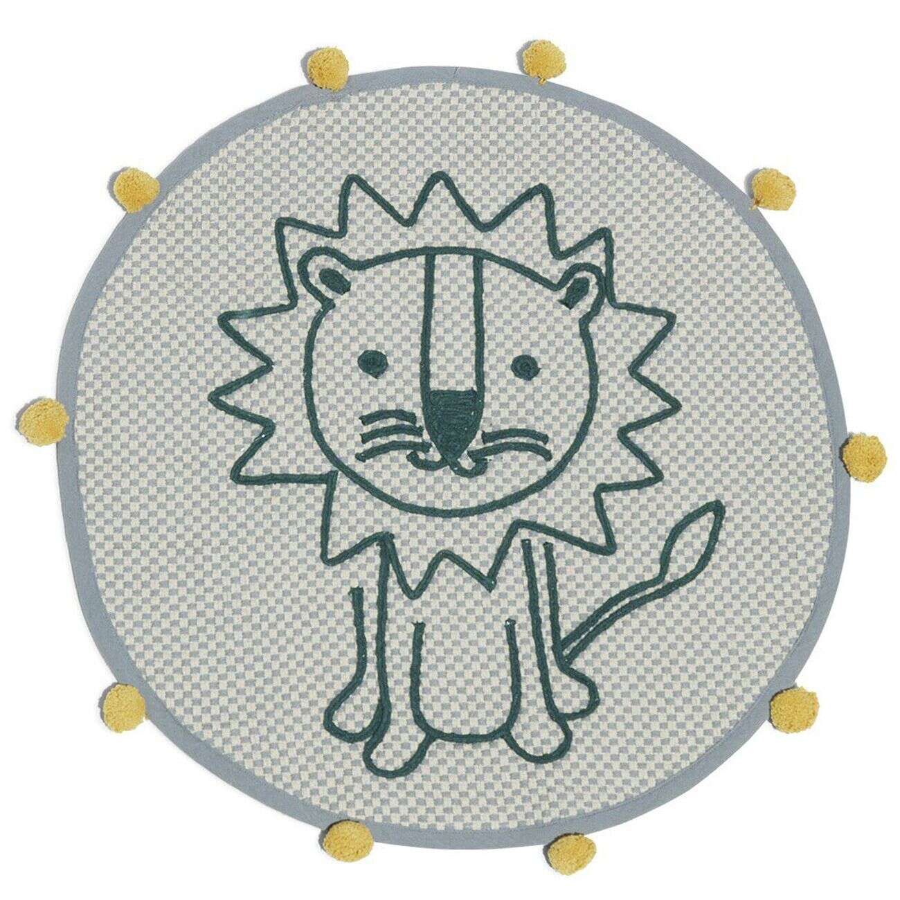 Tapis enfant rond imprimé lion ø60 cm