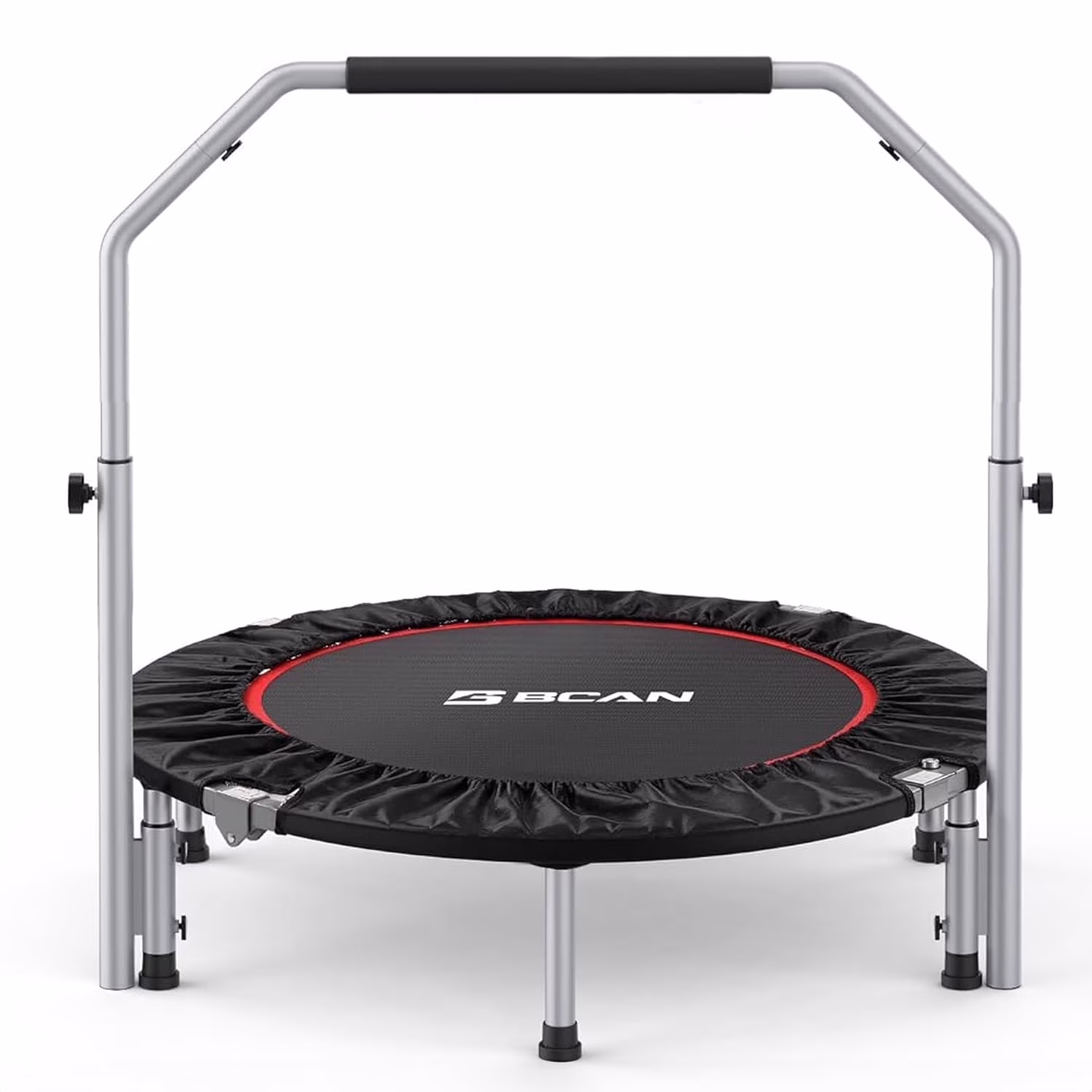 40" Foldable Trampoline, Fitness Rebounder with Adjustable Foam Handle, Exercise Trampoline for Adults/kids Indoor/Garden Workout Max Load 330lbs(40")