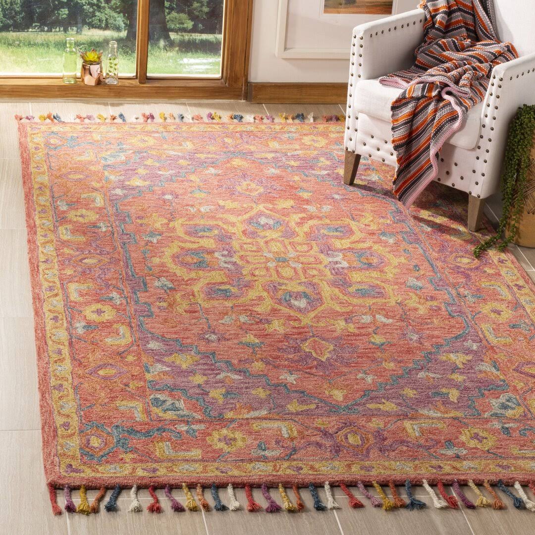 Vahakn Hand-Tufted Wool Pink Area Rug Bungalow Rose Rug Size: Rectangle 4' x 6'