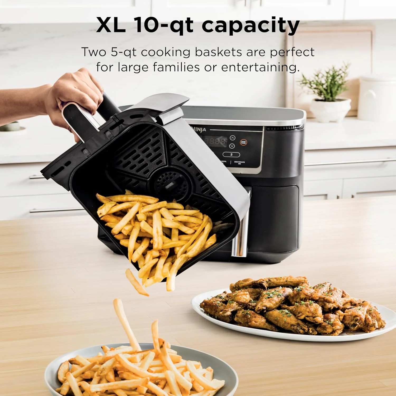 Friteuse à air Ninja Foodi 6-en-1 FlexBasket avec MegaZone de 7 pintes et séparateur de panier