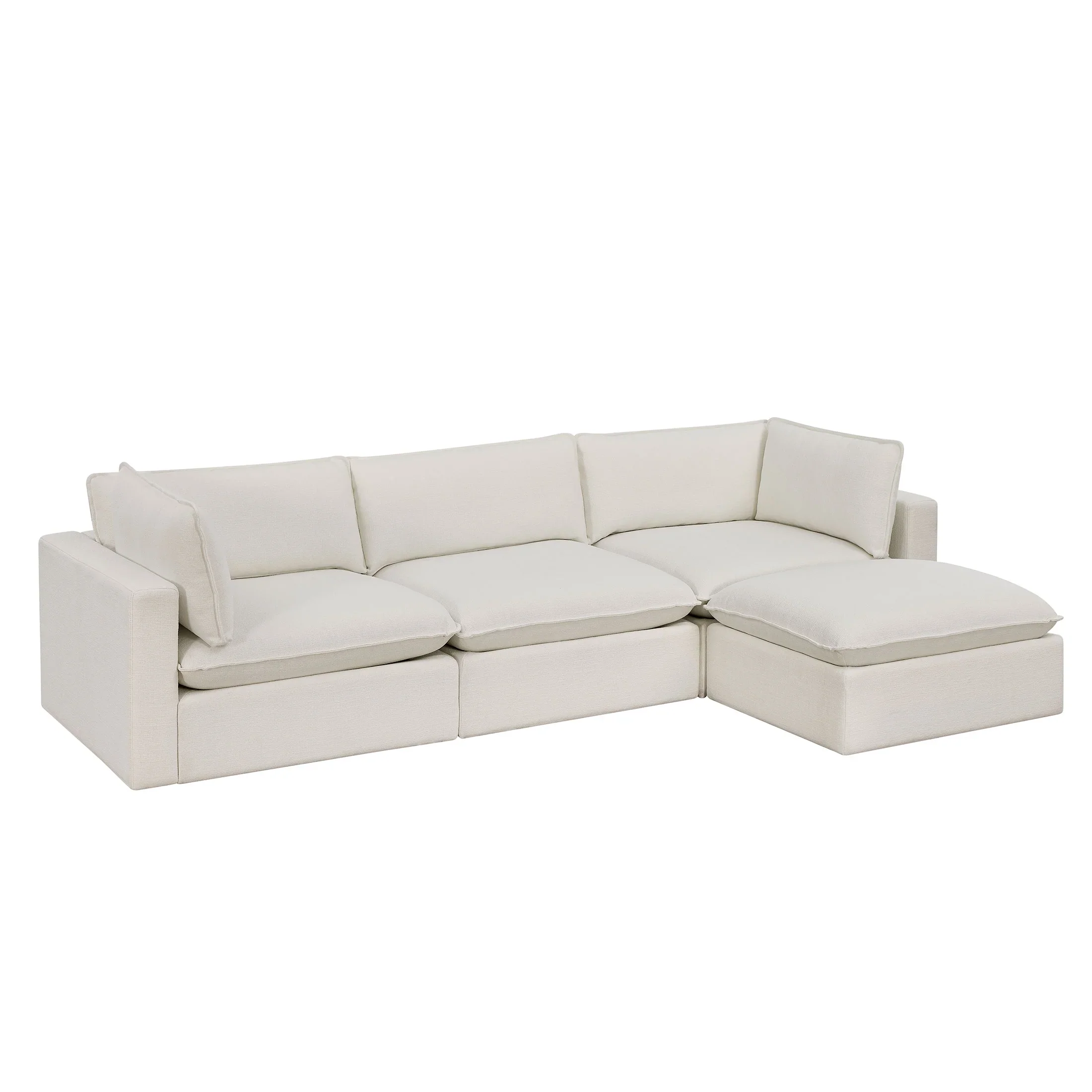 Better Homes & Gardens Weston 107.5 Cloud Modular Sectional Sofa, Heathered Blue