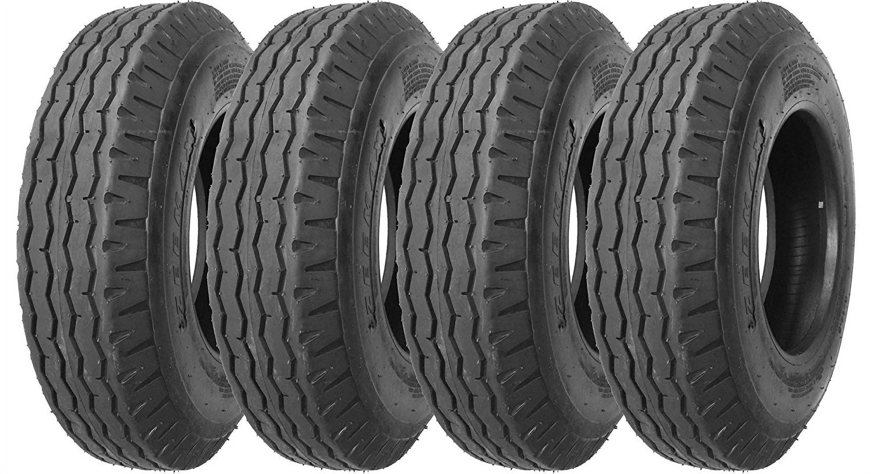 Set of 4 New Heavy Duty Highway Trailer Tires 8 - 14.5 14PR Load Range G - 11067