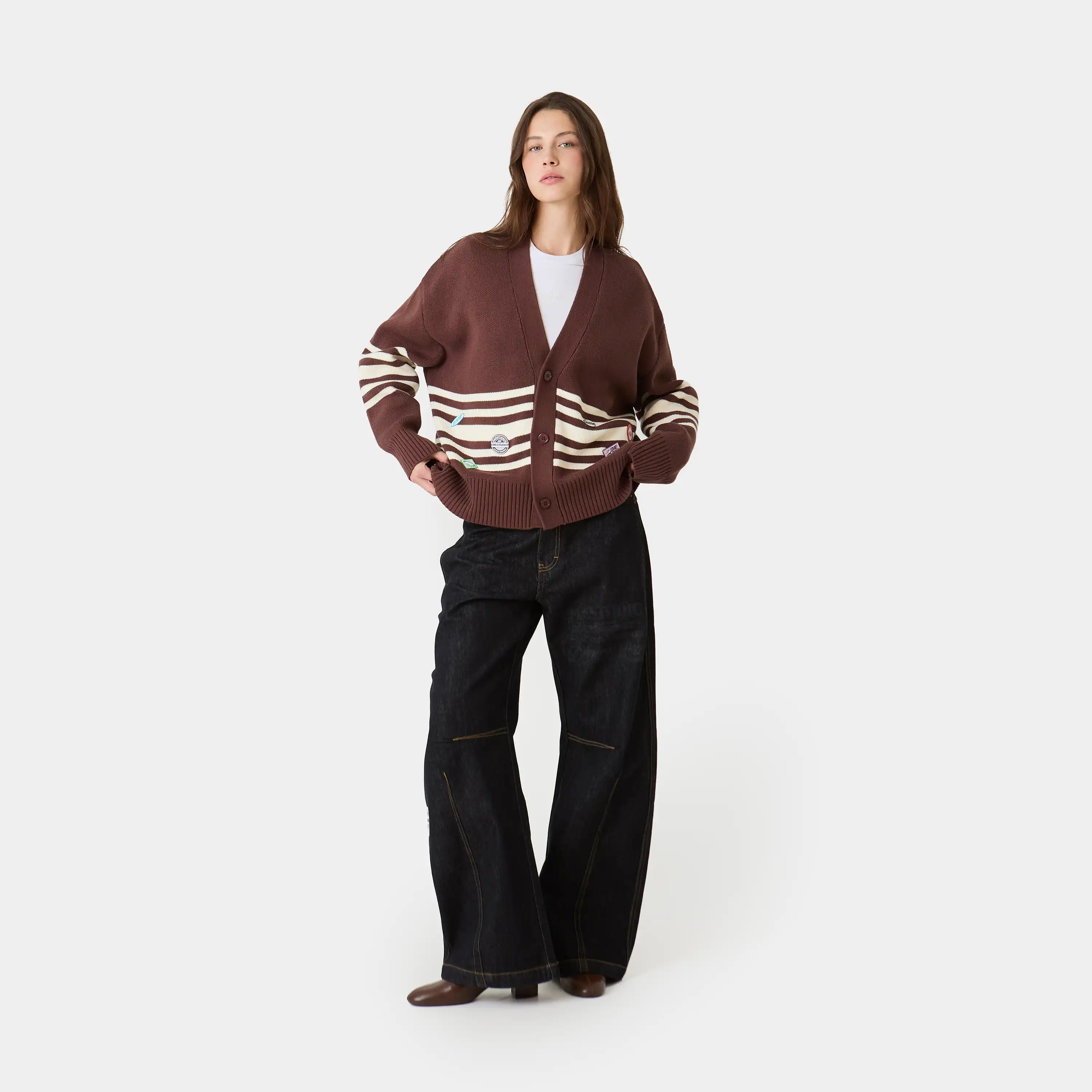Pins Chocolate Cardigan